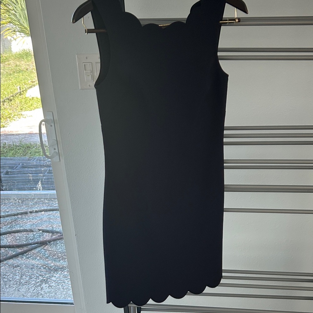 J. Crew Navy Blue Scalloped Mini Dress